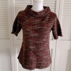 MaxMara Made in Italy Wool Mohair Blend Short Sleeve Mock Neck Sweater Size L